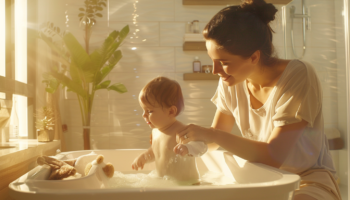 Bathing a child: accessories, care products